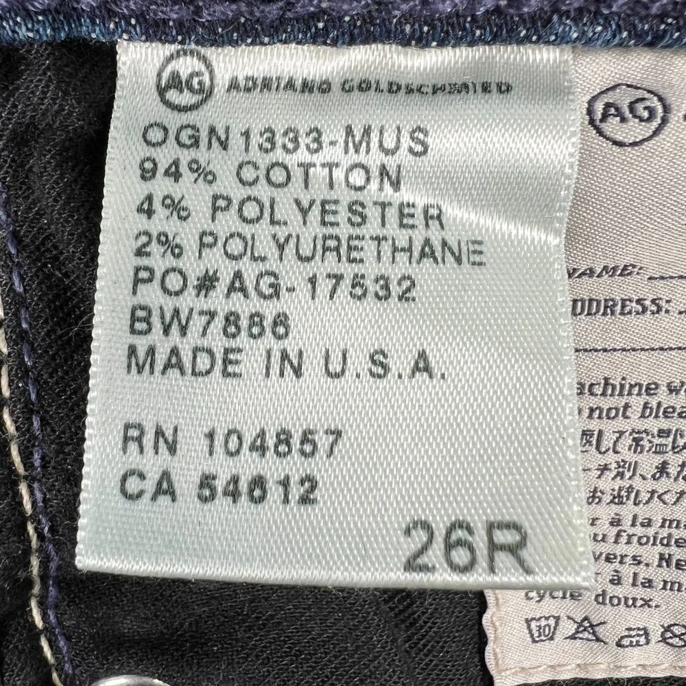 AG the Stilt Roll Up Jeans Womens‎ 26R Denim Blue Adriano Goldschmied Crop Ankle